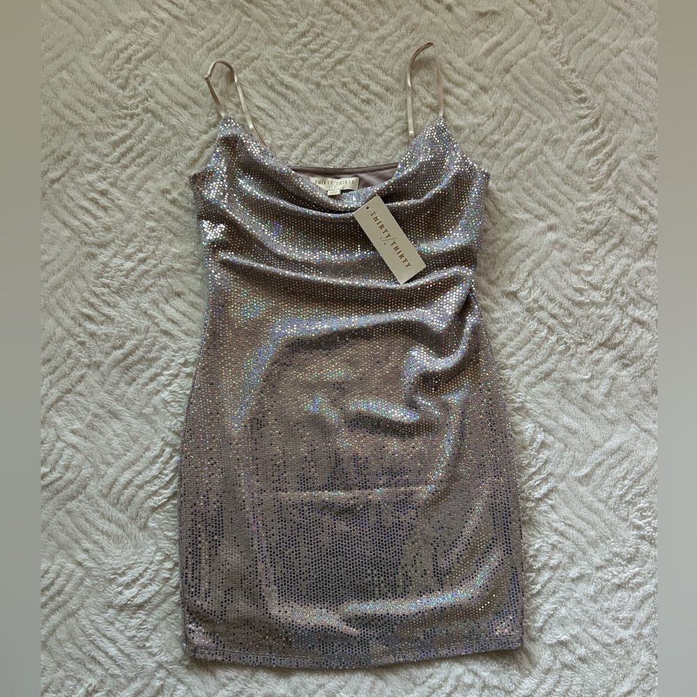 Shimmery Silver Sequin Dress